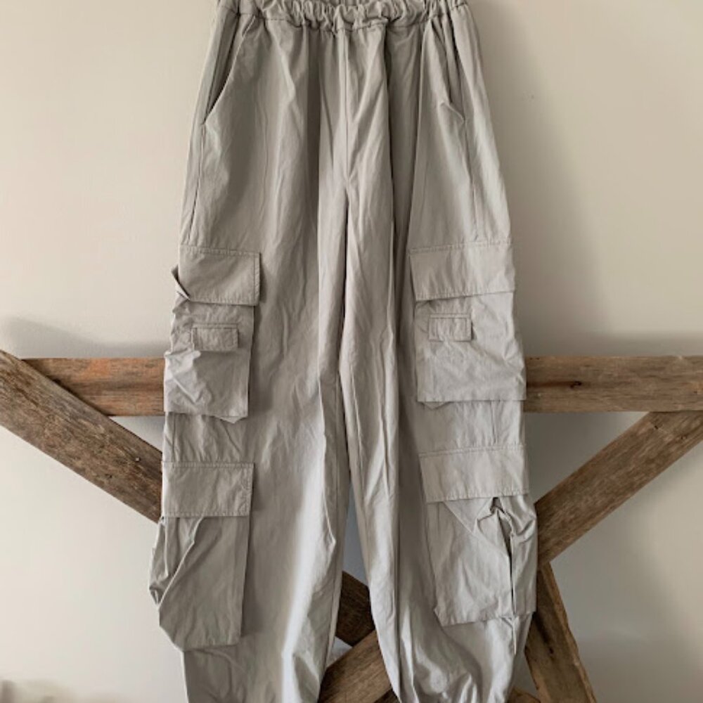 Gold Hinge Dusty Grey Parachute Pants-size S(2-4)